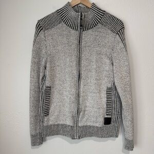 Fried Denim Full Zip Ribbed Knit Sweater – Size M